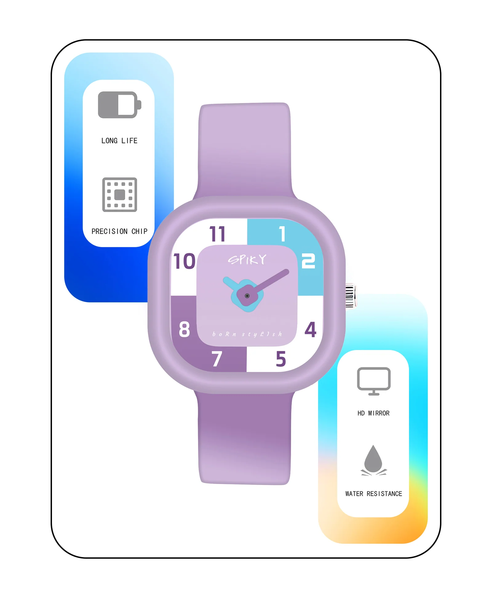 Spiky Eva10 Square Analog Watch for Kids - Image 40