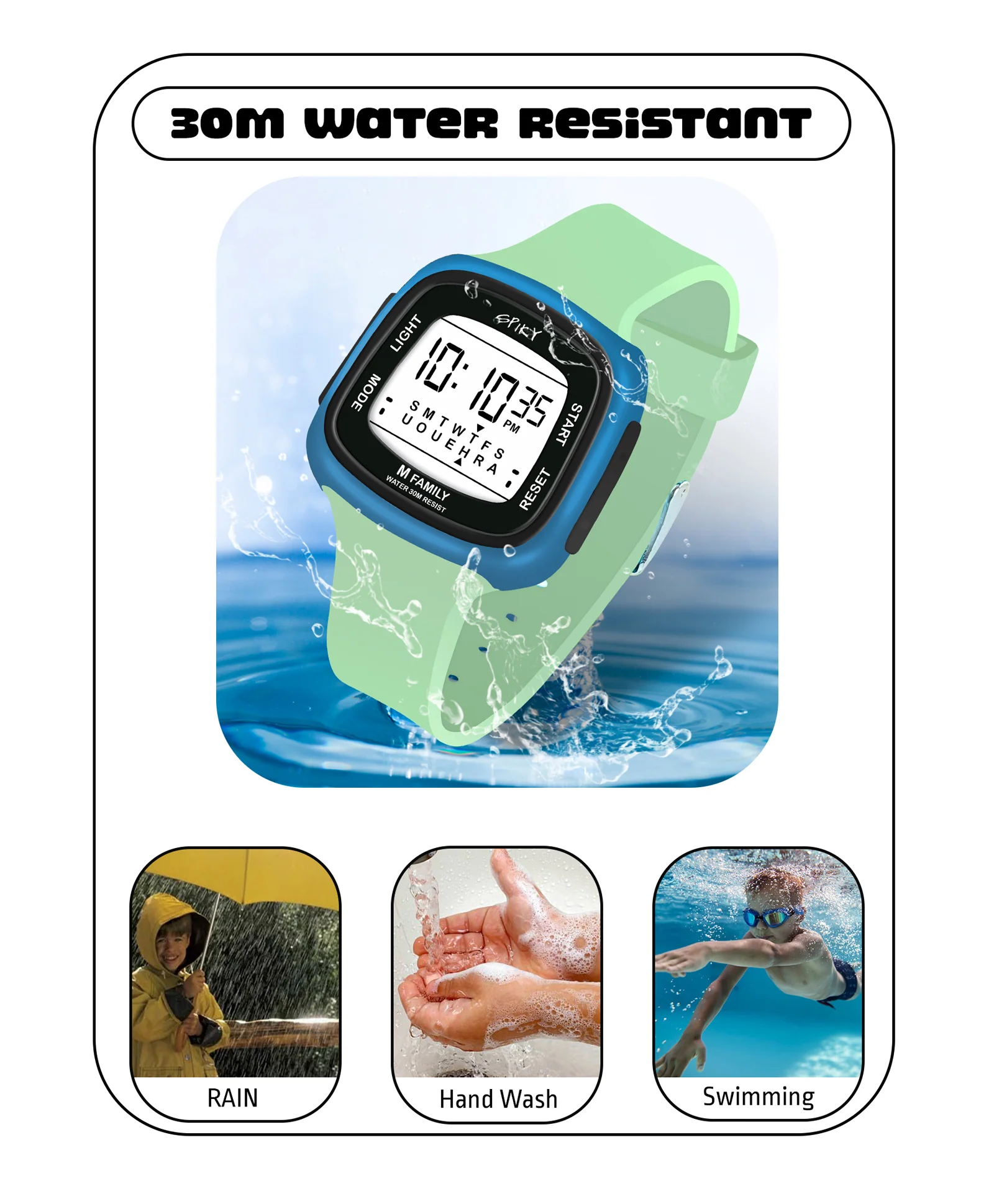 Spiky Eva16 Unique Square Digital Watch for Kids - Image 17