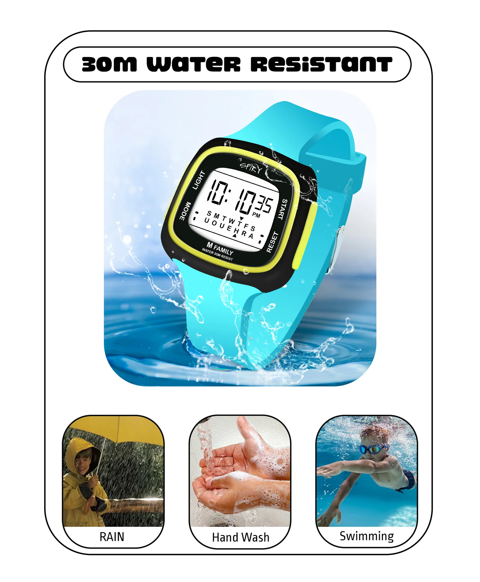 Spiky Eva16 Unique Square Digital Watch for Kids - Image 17