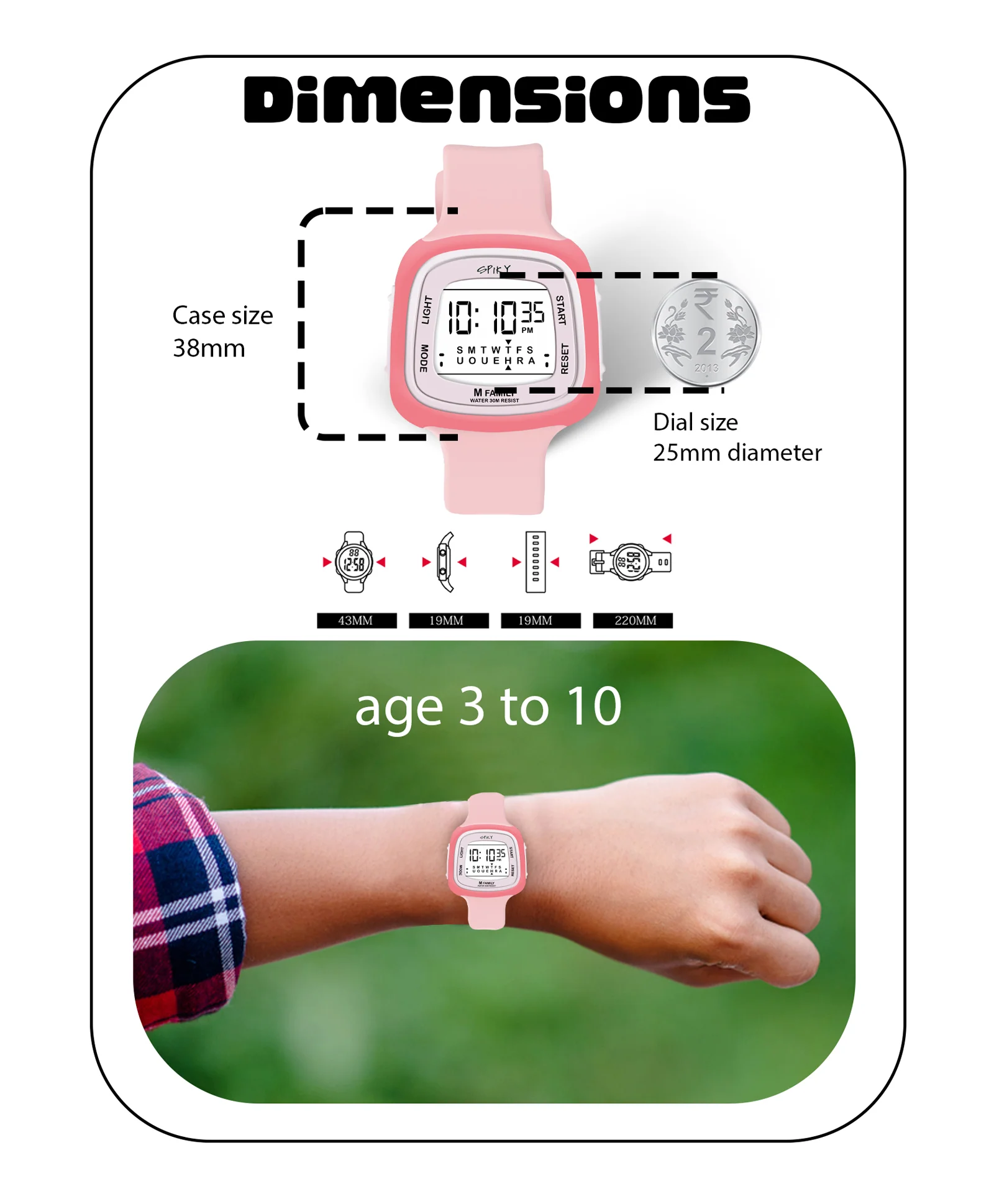 Spiky Eva16 Unique Square Digital Watch for Kids - Image 37