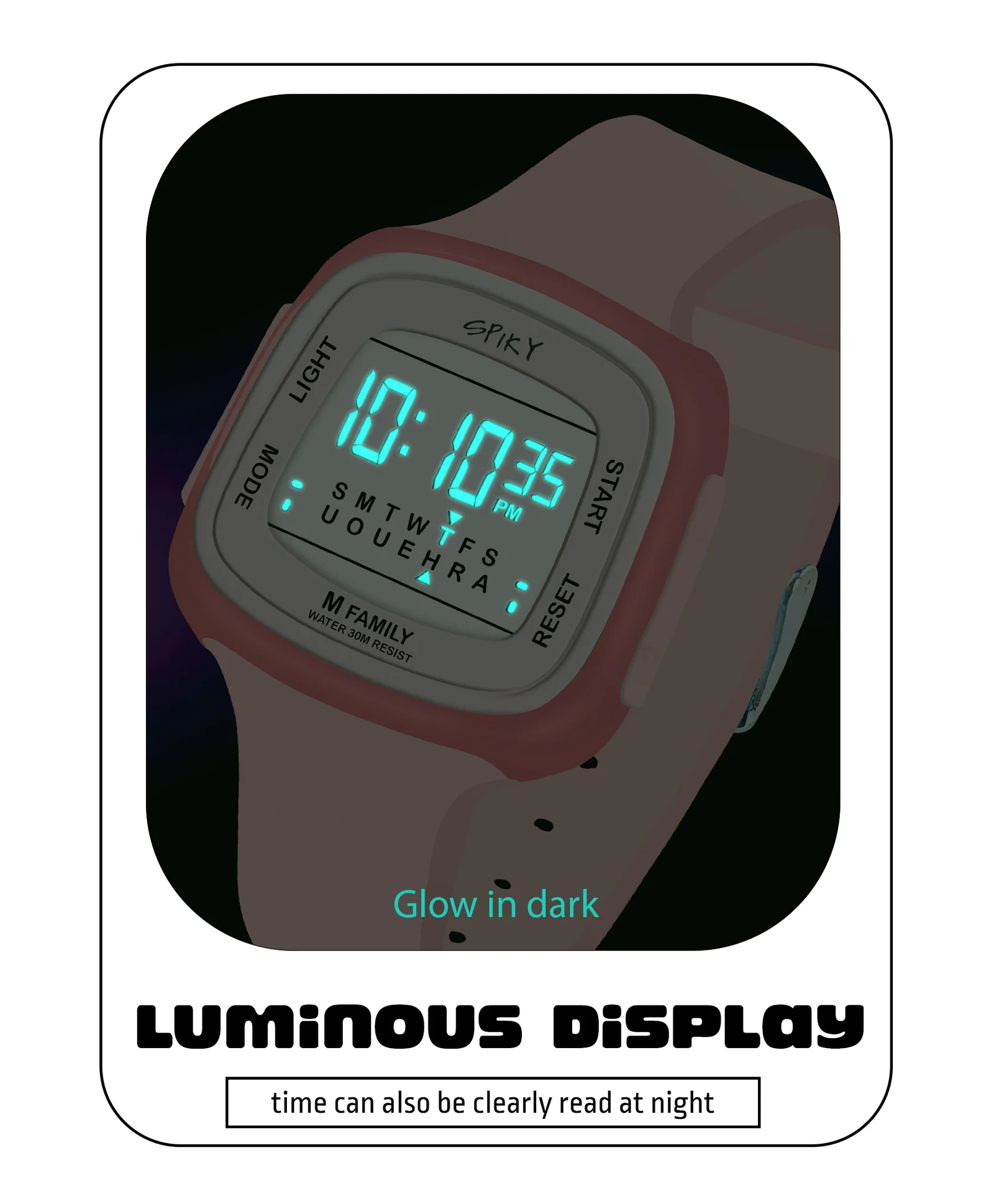Spiky Eva16 Unique Square Digital Watch for Kids - Image 3