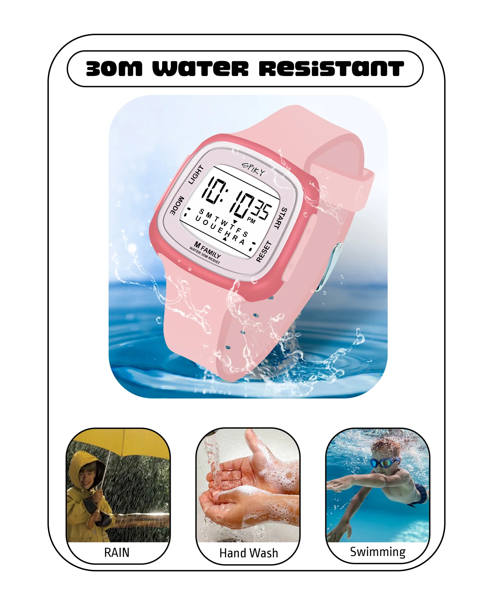Spiky Eva16 Unique Square Digital Watch for Kids - Image 6